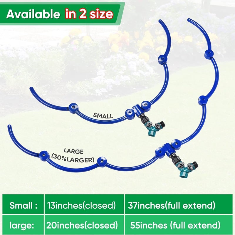 ZZM 360°Tree Water System Tree Watering Ring Circle Sprinkler and Irrigation System Targeted Water with Y Hose Splitter for New Tree Outdoor Plants Raised Garden Beds Shrubs (Small) - Image 2